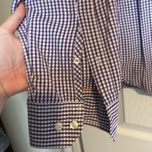Fossil men’s purple gingham long sleeve button down shirt size XL - Picture 5 of 9
